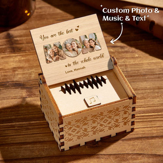 Personalized Wooden Photo Music Box Custom Best Mom Music Box Gift for Mother - WePrint