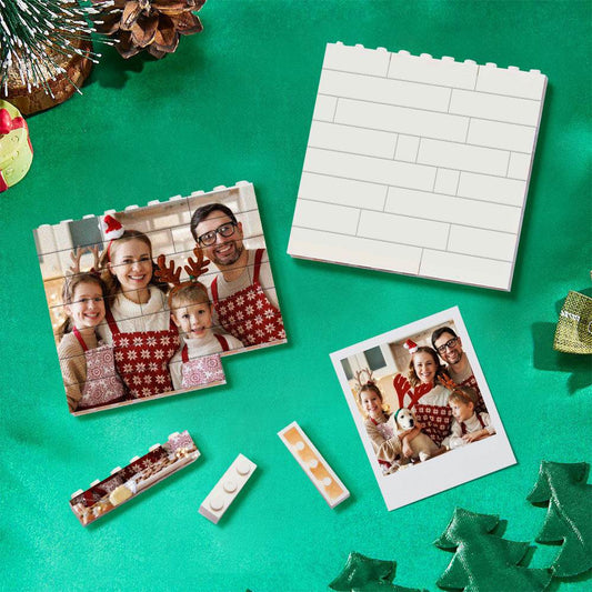 Personalized Building Brick Puzzle Photo Block Christmas Ornament - WePrint