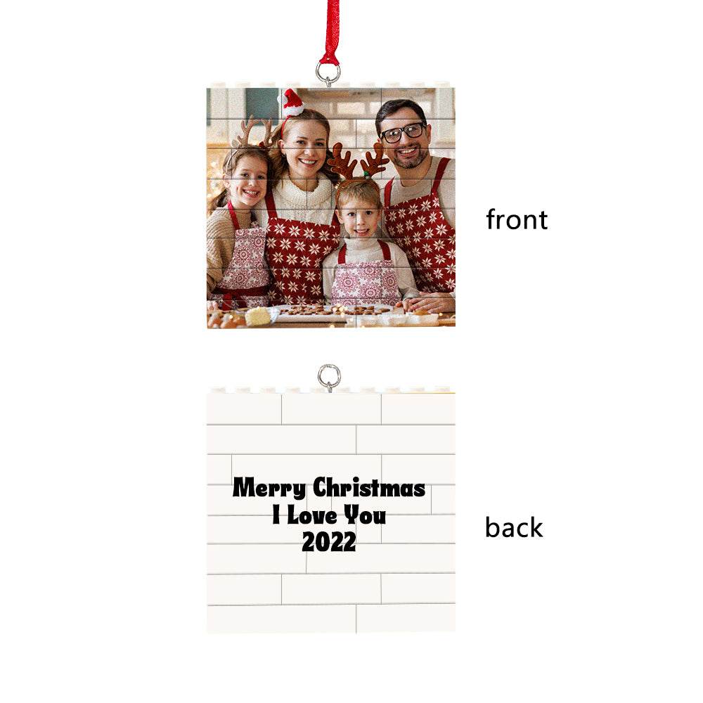 Personalized Building Brick Puzzle Photo Block Christmas Ornament - WePrint