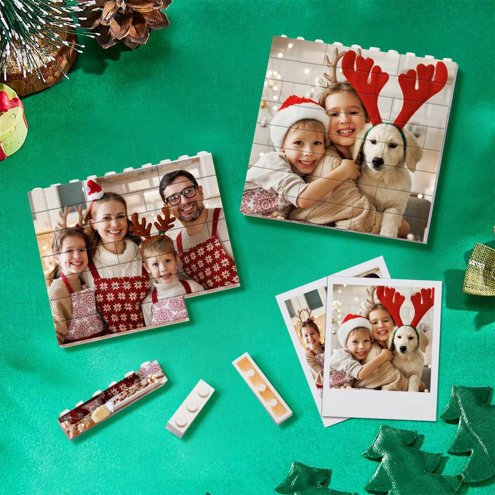 Personalized Building Brick Puzzle Photo Block Christmas Ornament - WePrint