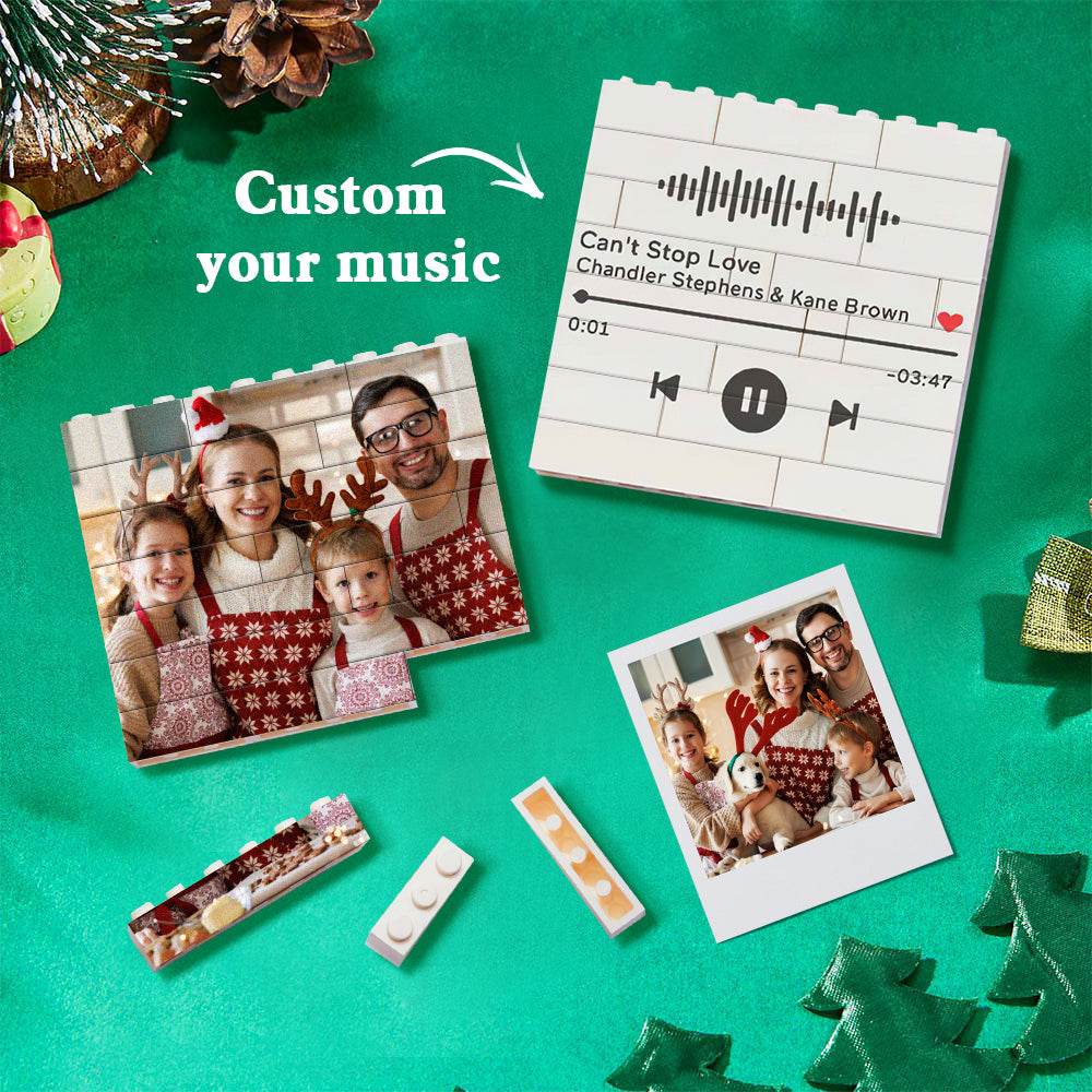 Personalized Building Brick Puzzle Photo Block Christmas Ornament - WePrint