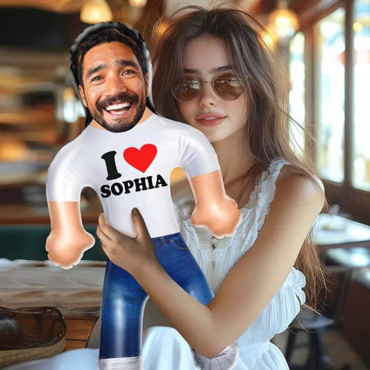 Personalized I Heart You Blow Up Dolls Custom Funny Inflatable Doll Gift for Her - WePrint