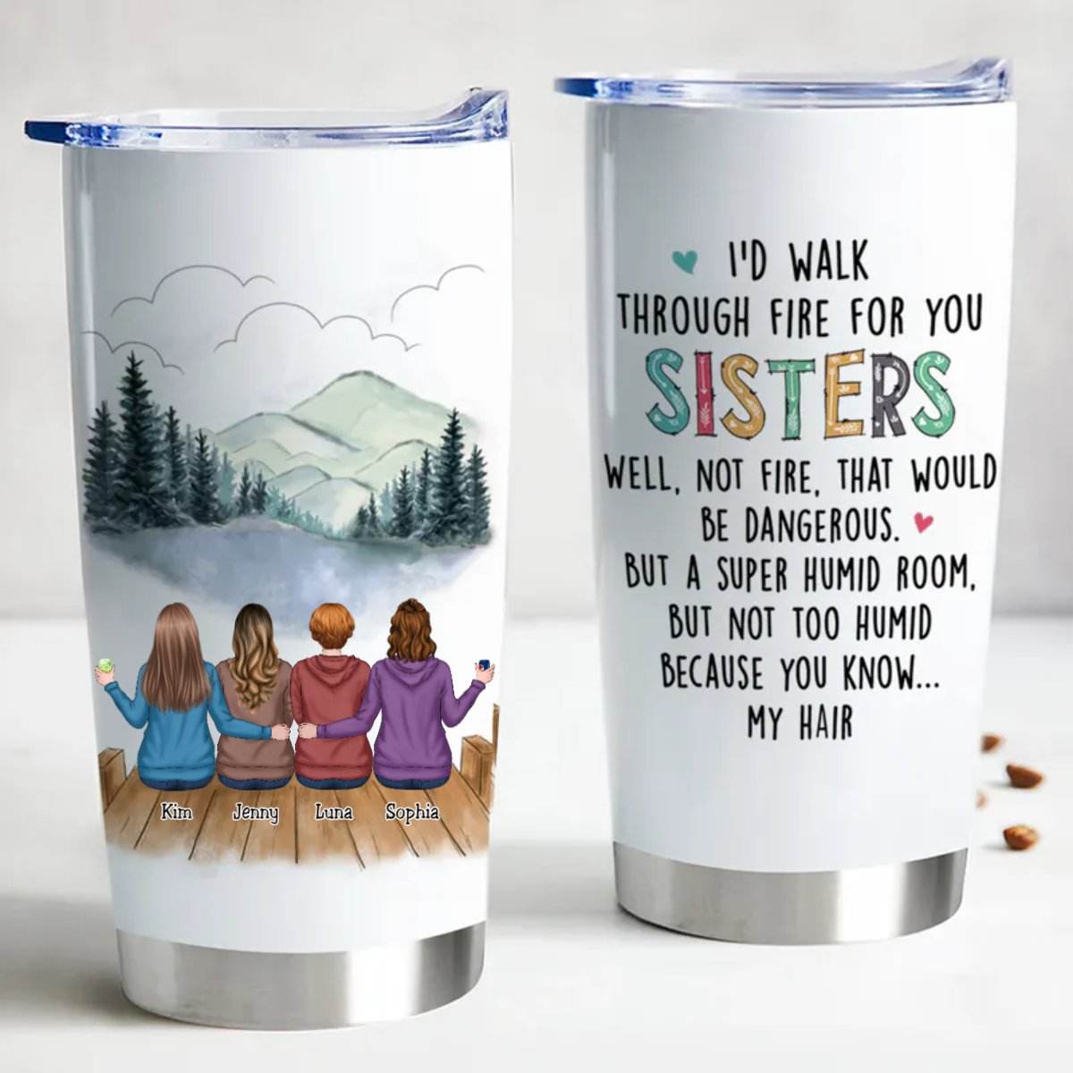 Sisters Forever 20oz Personalized Insulated Tumbler - 20oz - WePrint