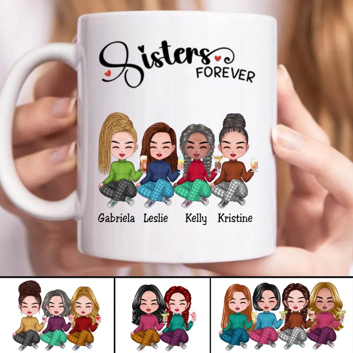 Sisters Forever - Personalized Mug - 11oz / 15oz - WePrint